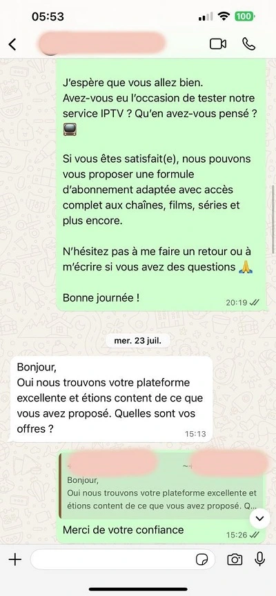 avis de nos clients iptv premium2